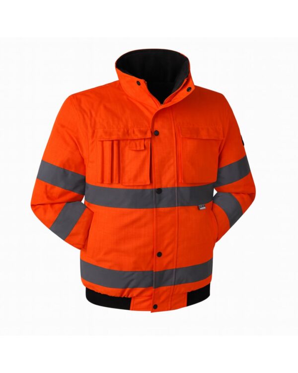 جاكيت مطري عاكس لون برتقالي