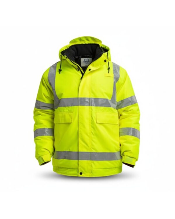 جاكيت سلامة عاكس مطري اصفر