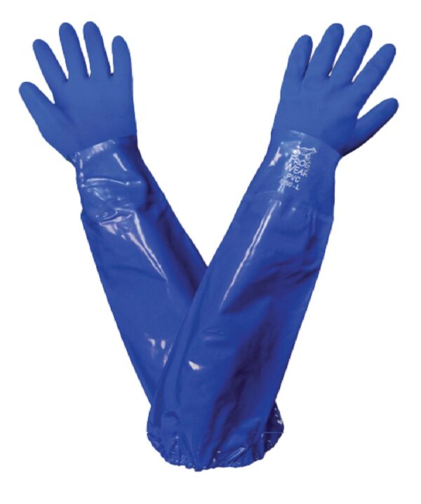 قفازات PVC صنف غذائي طويلة – مقاومة للماء للاستخدام الصناعي - Food Grade PVC Safety Gloves – Long Sleeve Waterproof Industrial Gloves