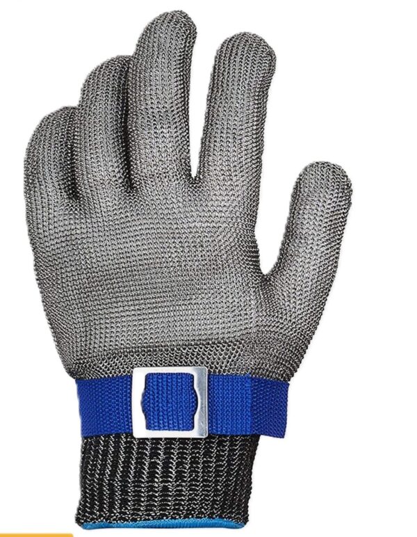 قفازات ستانلس ستيل شبكية – مقاومة للقطع (Chainmail) - Stainless Steel Mesh Safety Gloves – Cut Resistant Chainmail Protection