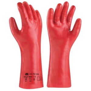 قفازات PVC مقاومة للمواد الكيميائية – حماية صناعية ثقيلة - PVC Chemical Resistant Safety Gloves – Heavy Duty Industrial Protection