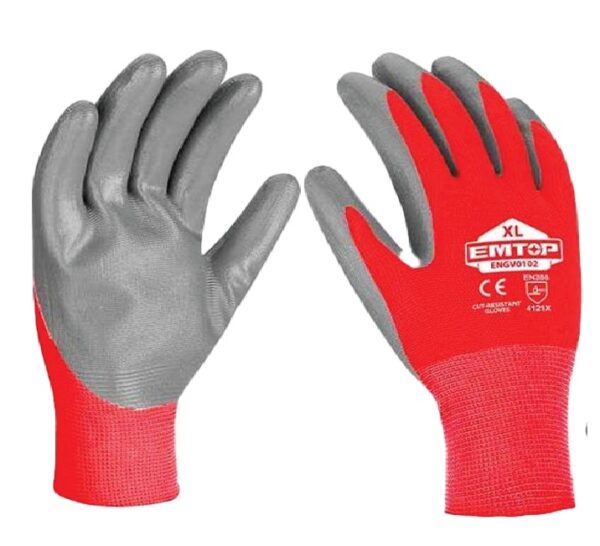 قفازات عمل مطلية – قبضة مانعة للانزلاق للأعمال الصناعية - Coated Work Safety Gloves – Anti-Slip Grip Industrial Gloves