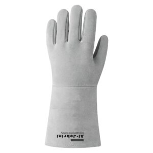قفازات لحام الجبريني – جلد مقاوم للحرارة والشرر - Aljebrini Welding Safety Gloves – Heat & Spark Resistant Leather Gloves