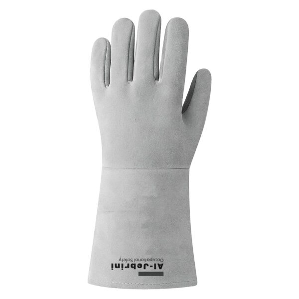 قفازات لحام الجبريني – جلد مقاوم للحرارة والشرر - Aljebrini Welding Safety Gloves – Heat & Spark Resistant Leather Gloves